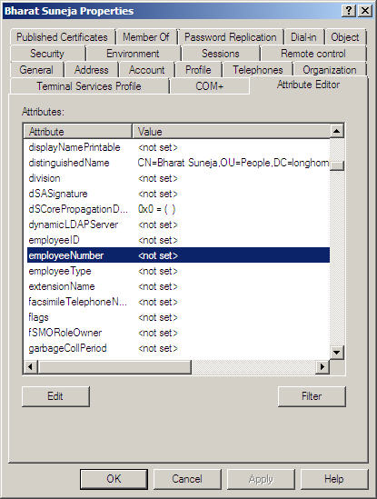 Active Directory Extension Attribute 14ers