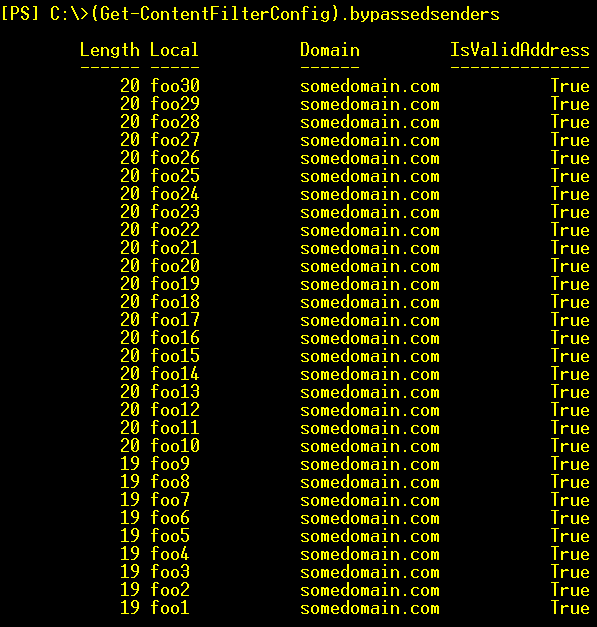 Screenshot: Multi-valued attributes and PowerShell 2