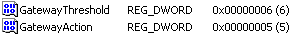 Per server Gateway thresholds using registry values