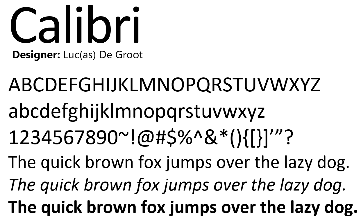 Calibri Font