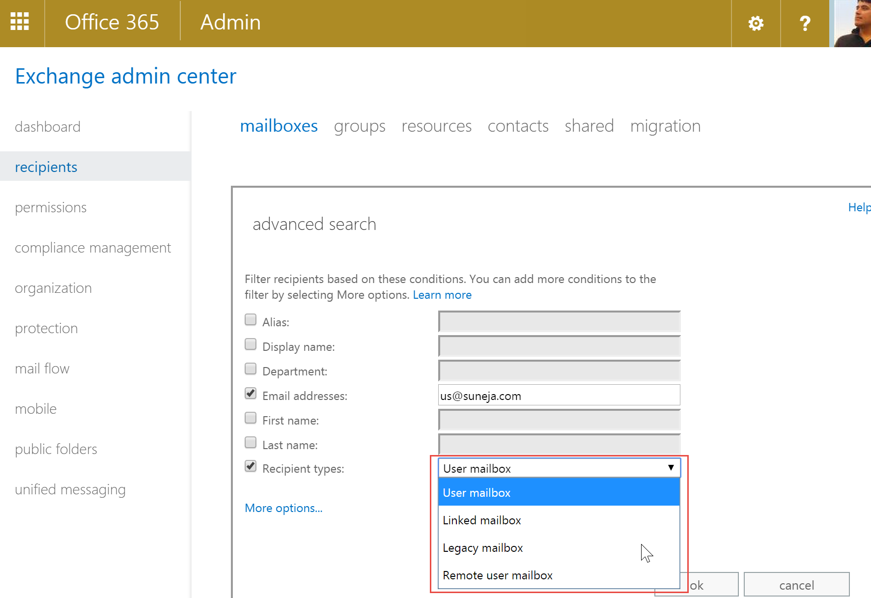 Select the domain to use for email from Microsoft 365 products - Microsoft  365 admin