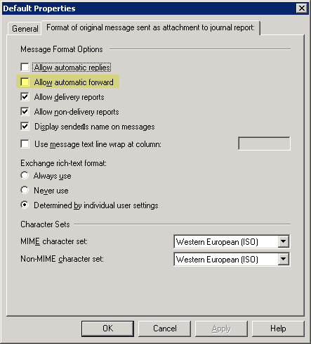 Screenshot: Remote Domain properties