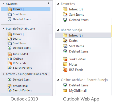 archive from outlook web app