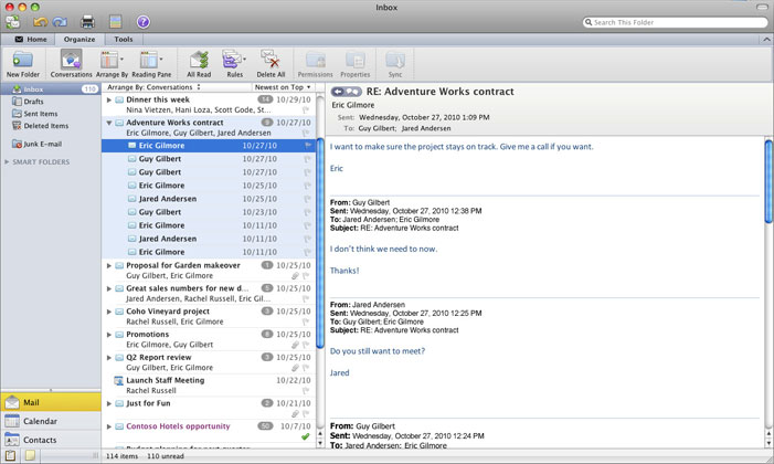 is there a office outlook app for mac?