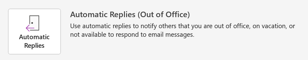 Automatic Replies / Out of Office replies (OOF) configuration in Microsoft Outlook
