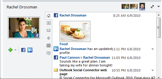 Facebook provider for Outlook Social Connector